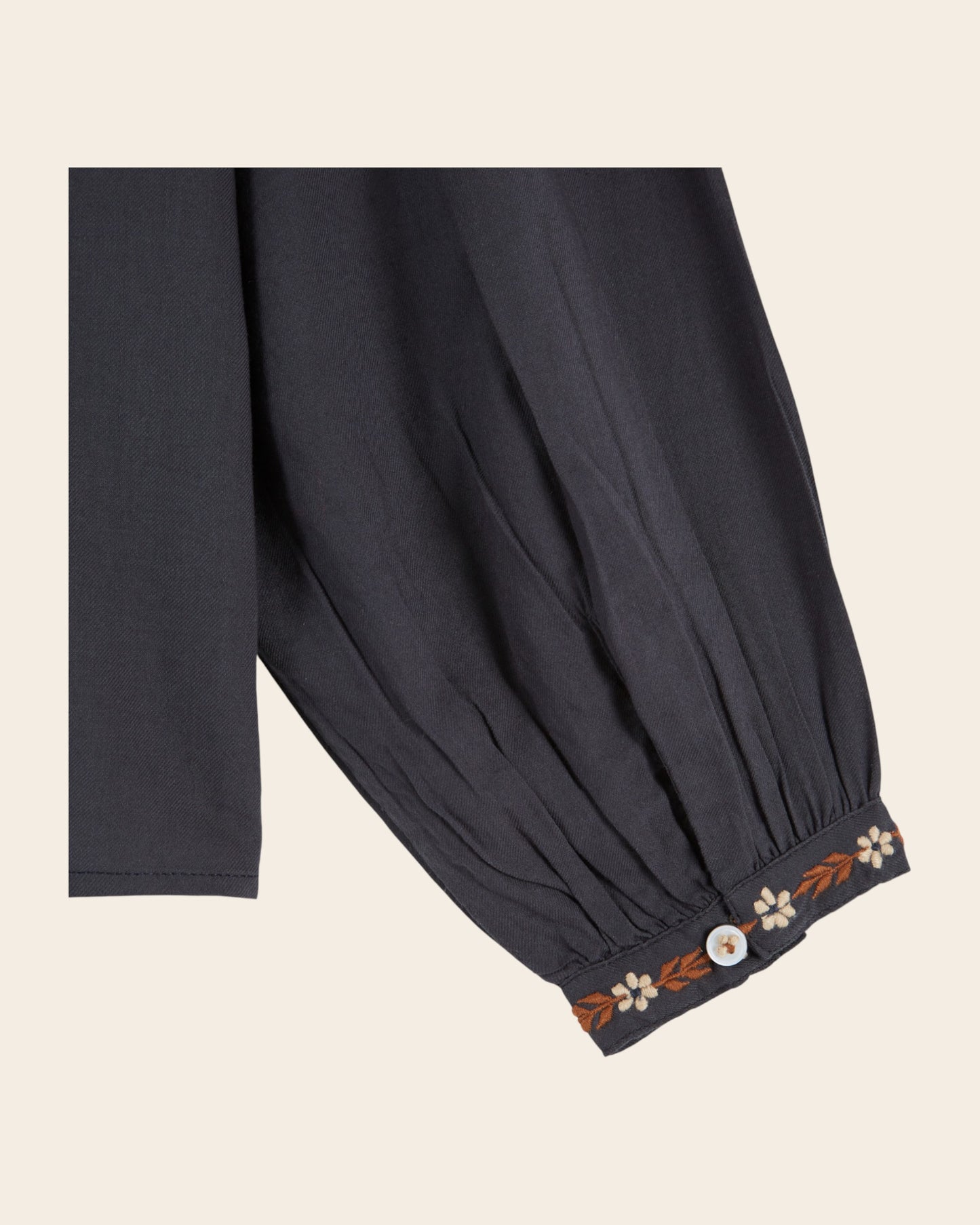 Blouse - Brodée ethnique gris anthracite