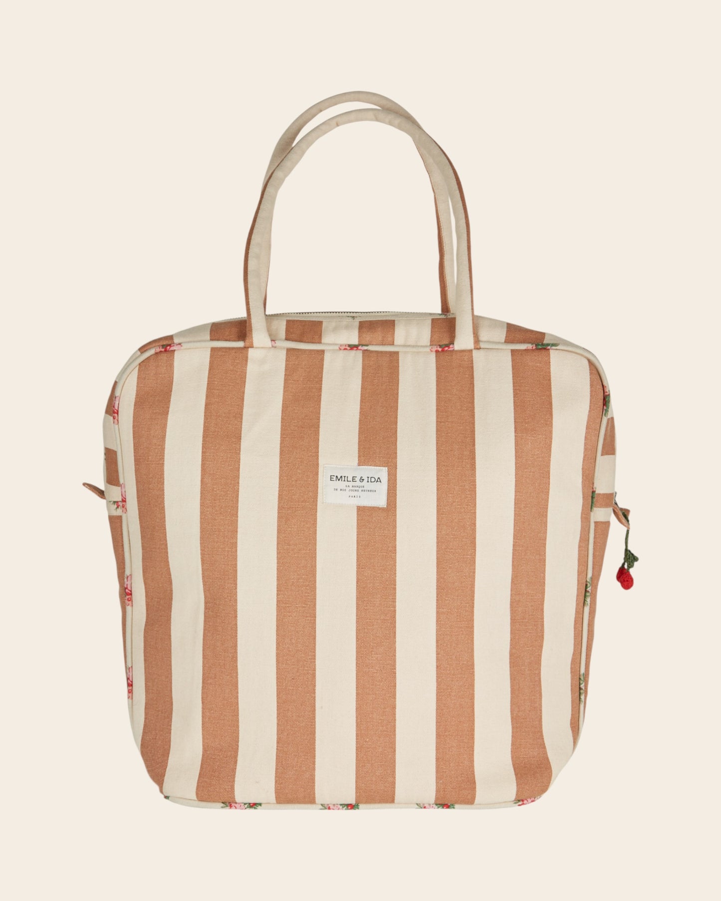 Grand sac - Rayé beige et écru