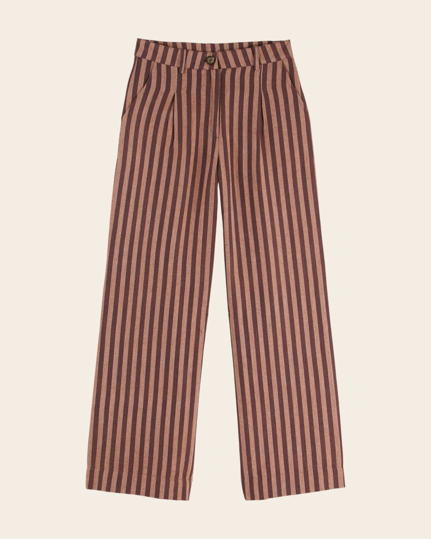 Pantalon - Khadi rayures violine