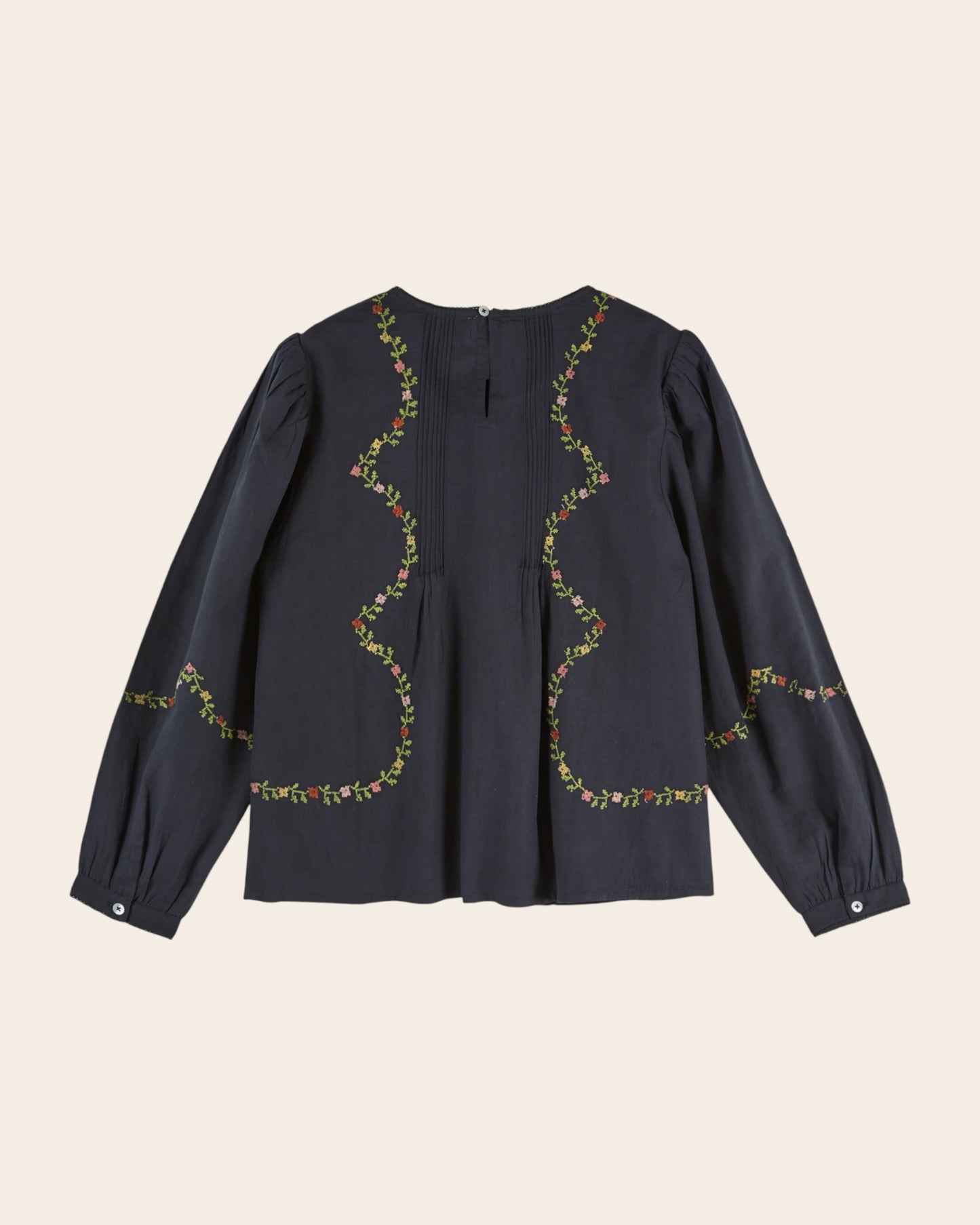 Blouse - Brodée point de croix noir