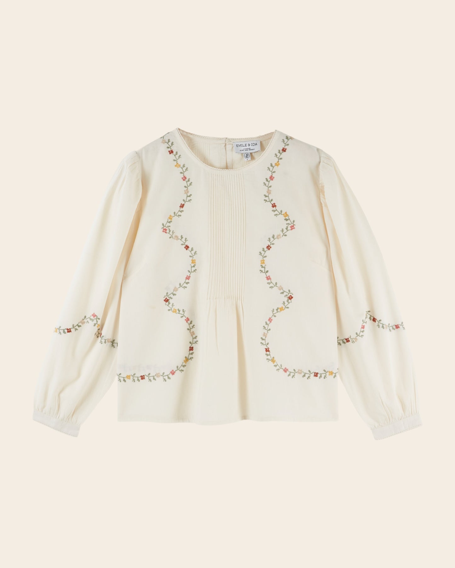 Blouse - Brodée point de croix écru