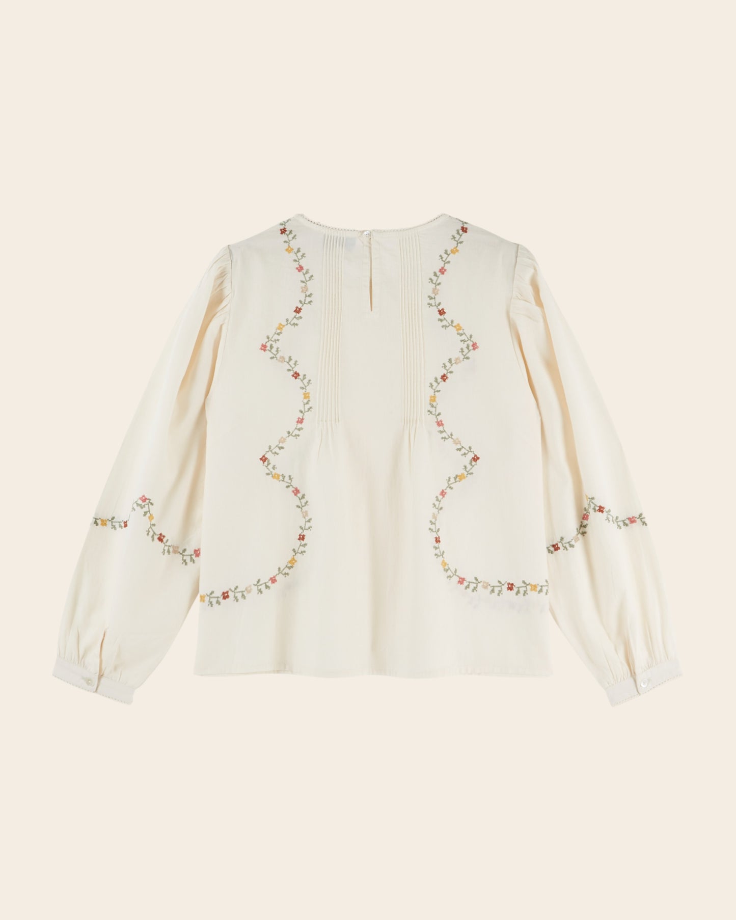 Blouse - Brodée point de croix écru
