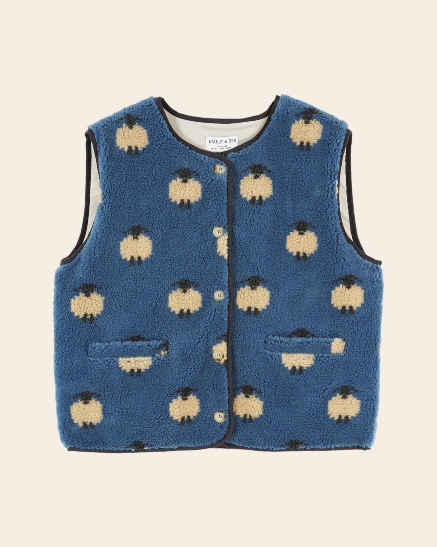 Veste sans manches - Moumoute moutons bleu