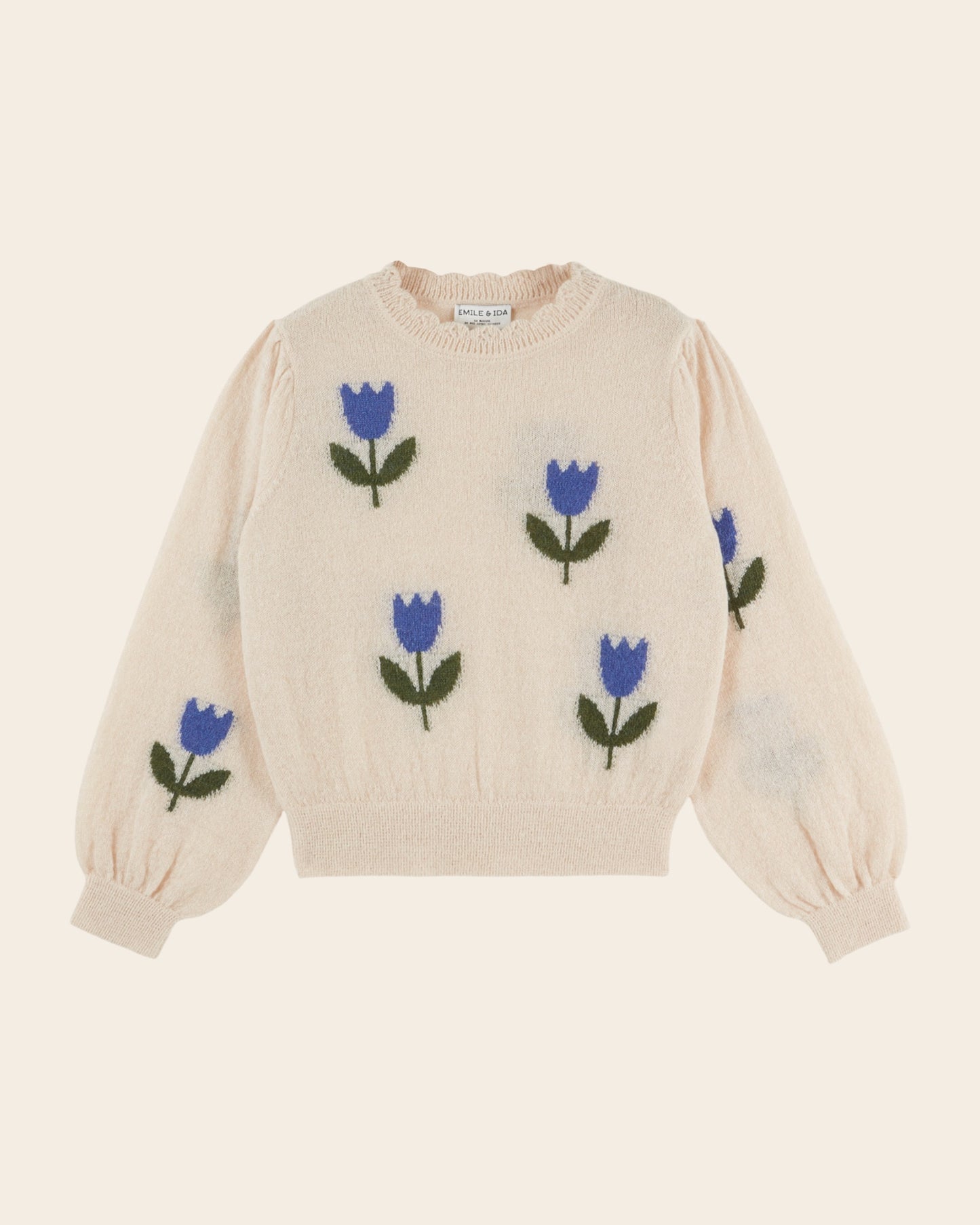 Pull femme - Tulipes écru