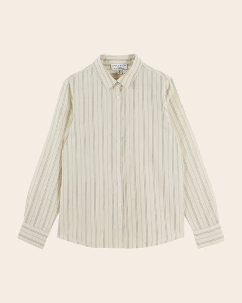 Chemise - Rayée khadi écru