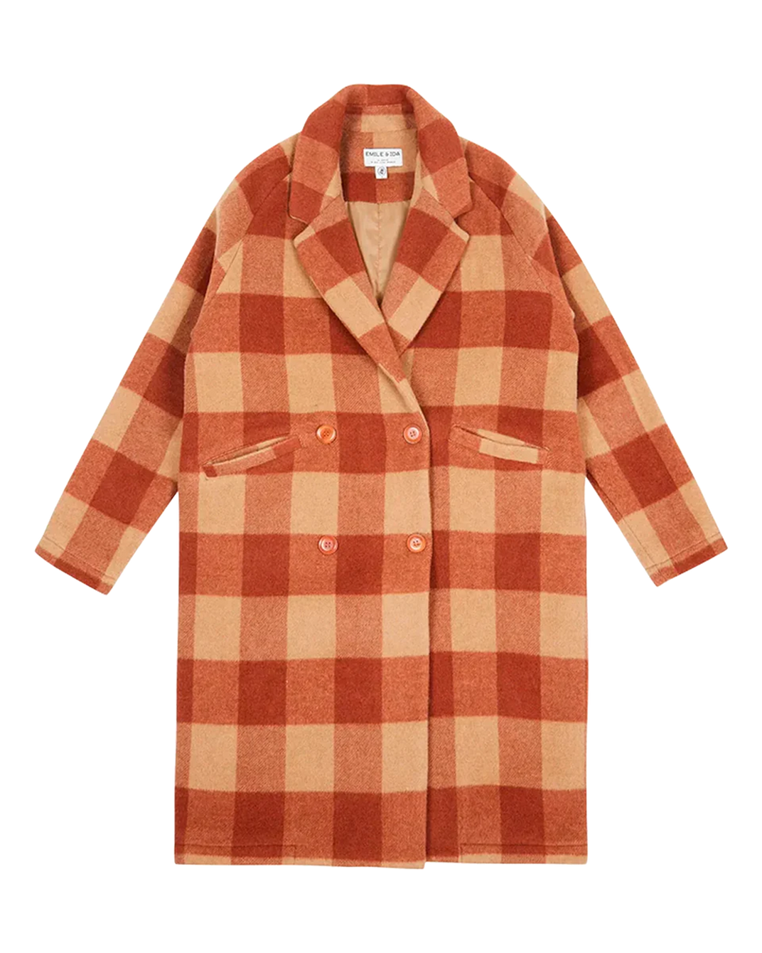 Manteau laine grand vichy