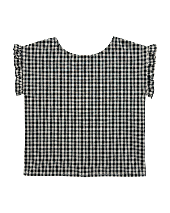 emile et ida Blouse volantée vichy noir