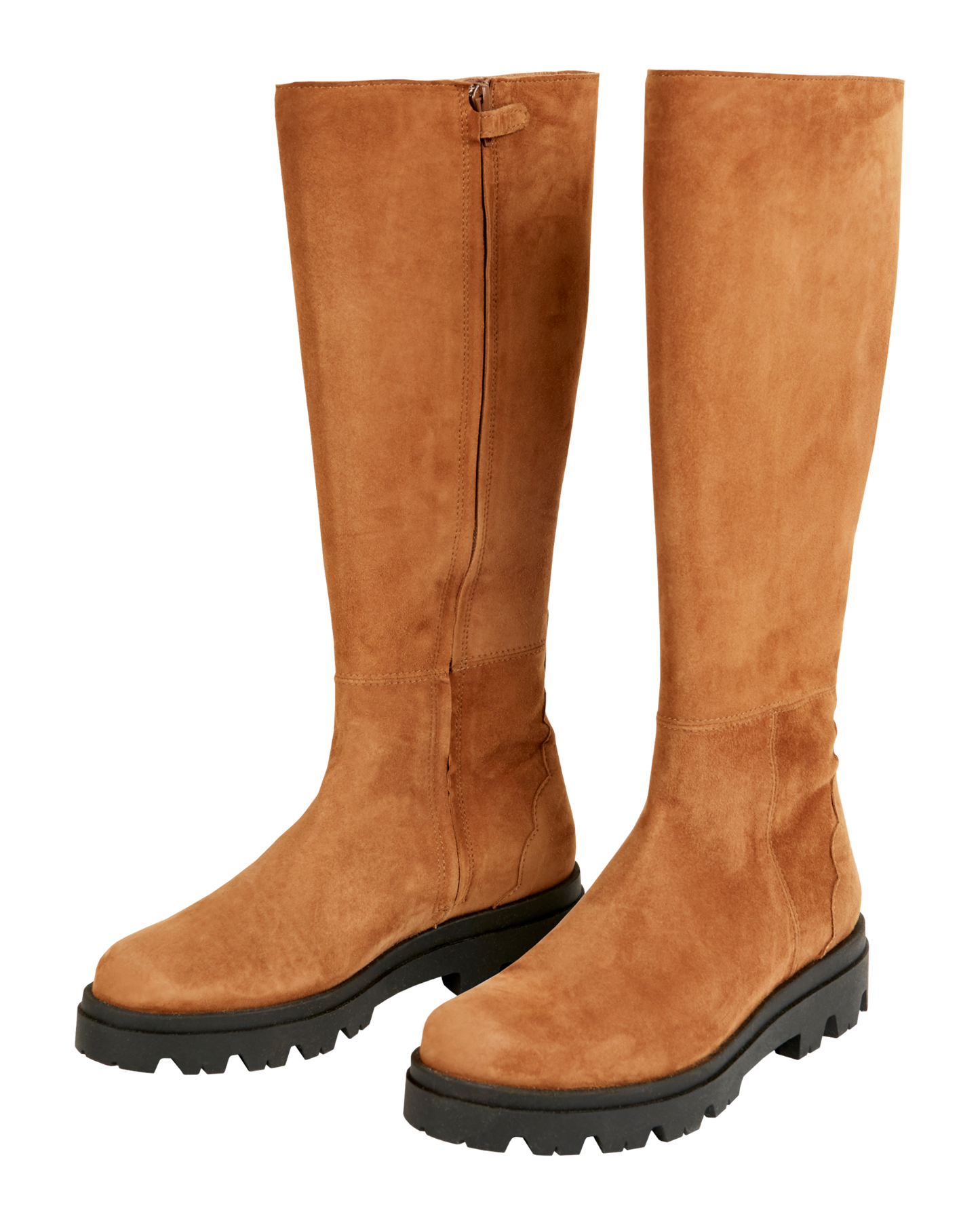 Bottes cuir velours tabac