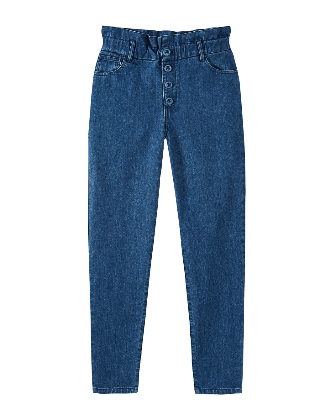 Pantalon mom taille haute coton bio denim