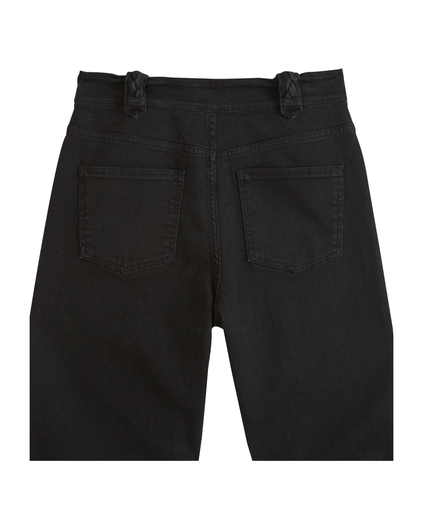 Black denim cotton wide pants