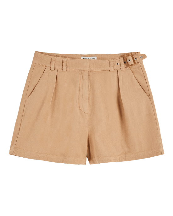 emile et ida Short coton lin beige