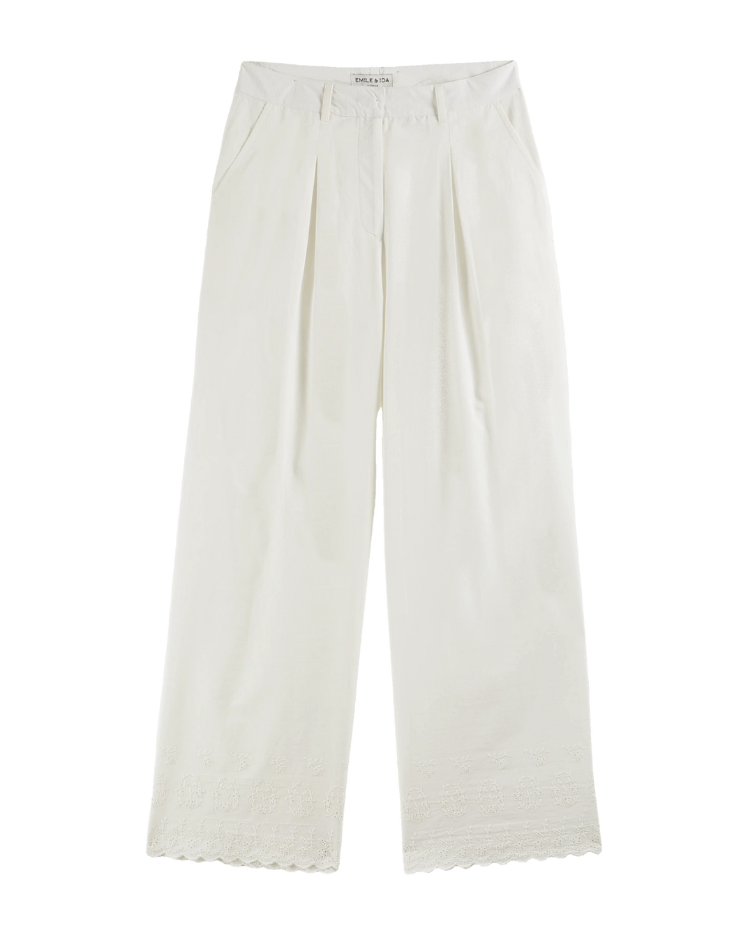Pantalon broderie anglaise blanc