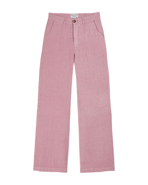 Lilac linen straight pants