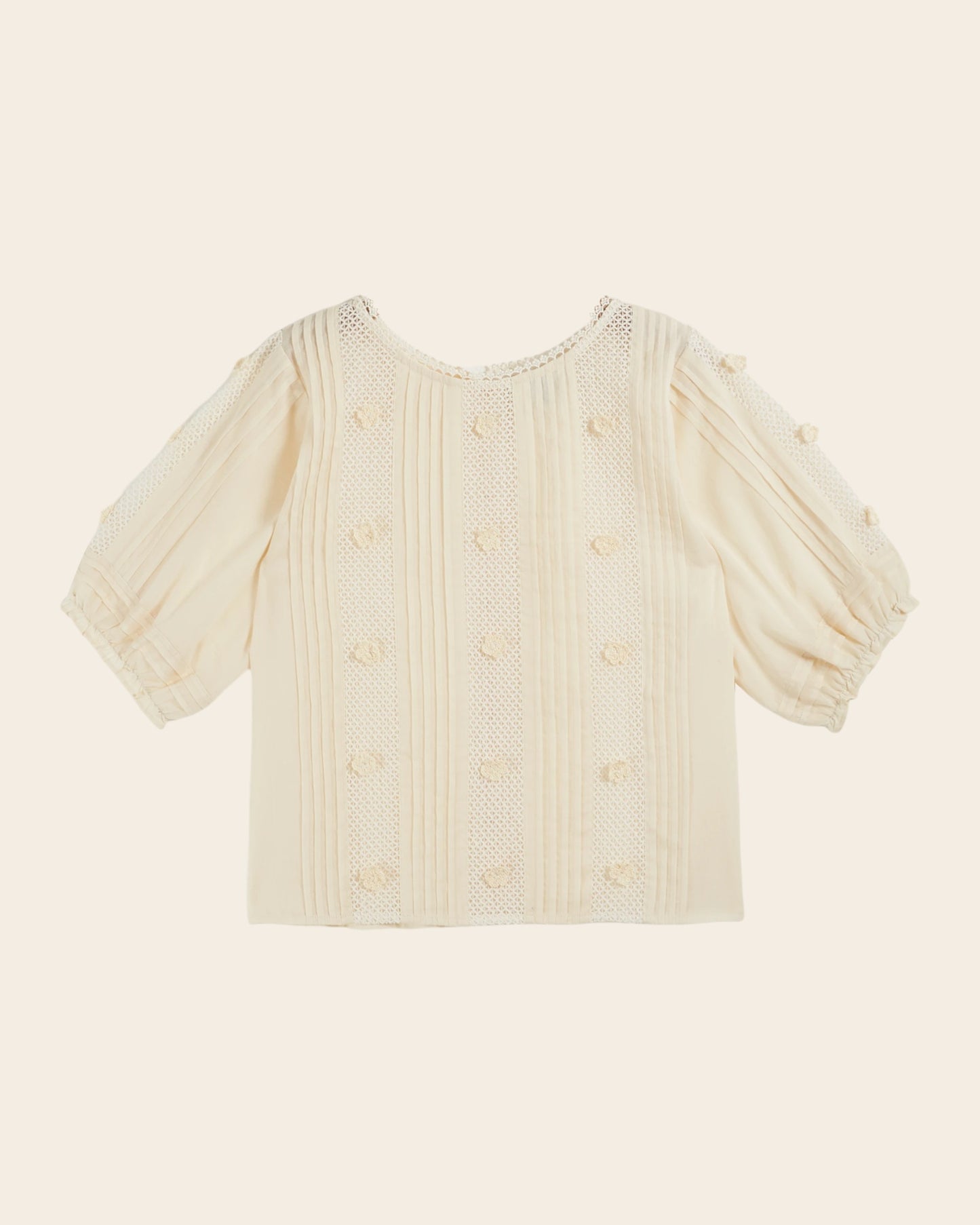 Blouse - Dentelle brodée crème