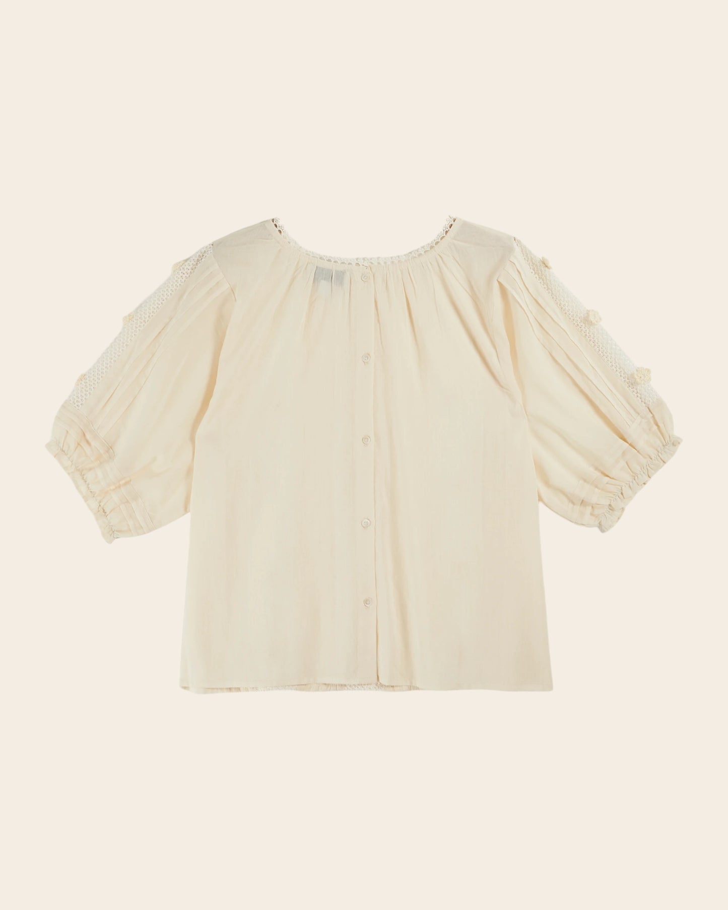 Blouse - Dentelle brodée crème