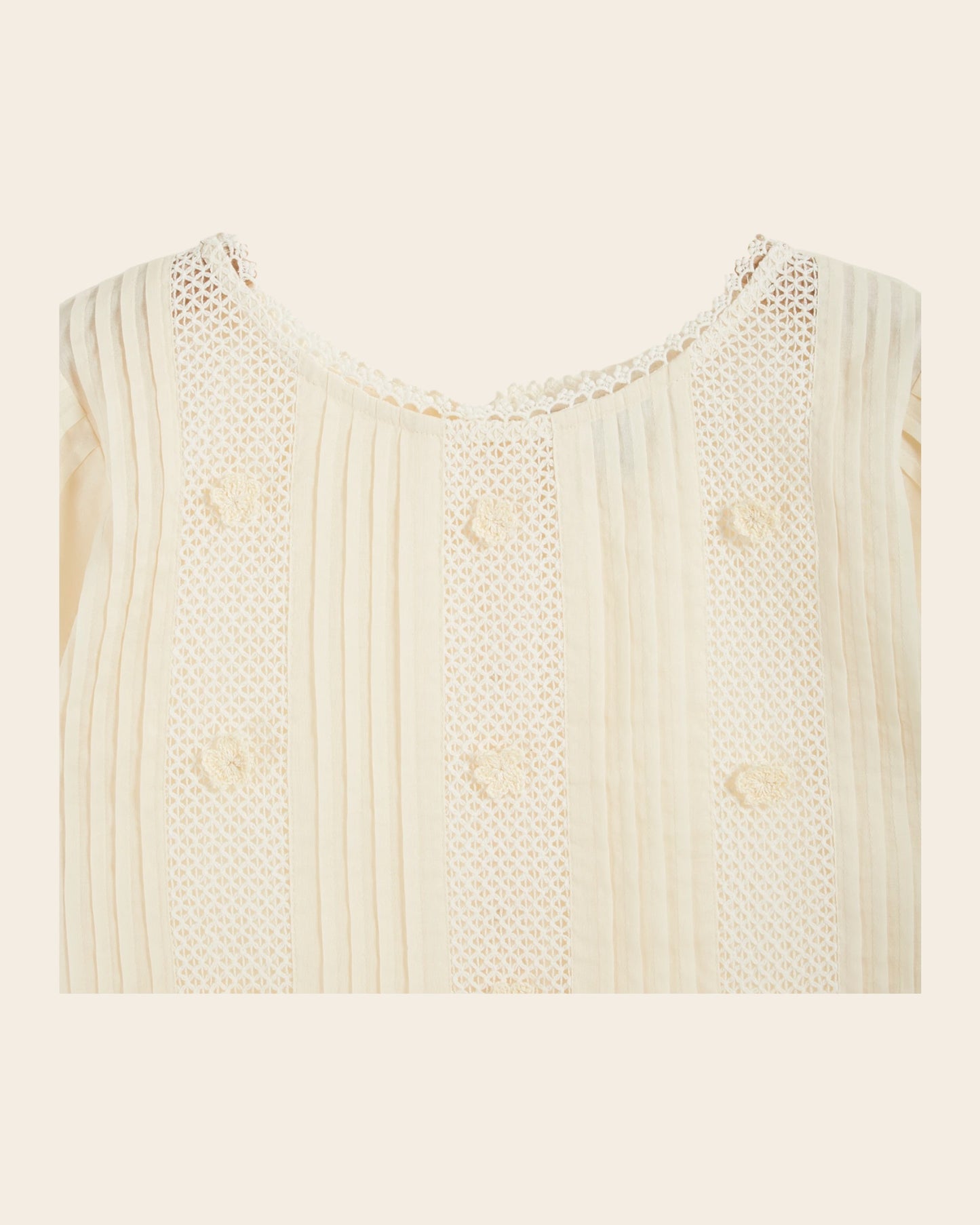 Blouse - Dentelle brodée crème