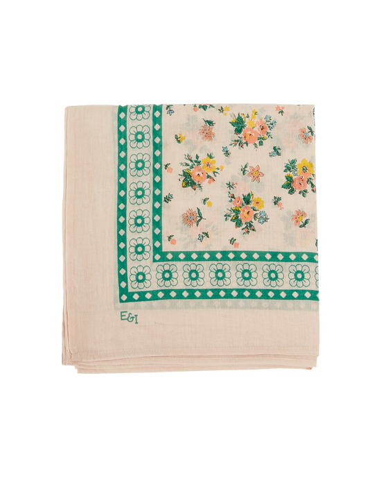 emile et ida Foulard printemps rose 100 x 100 cm