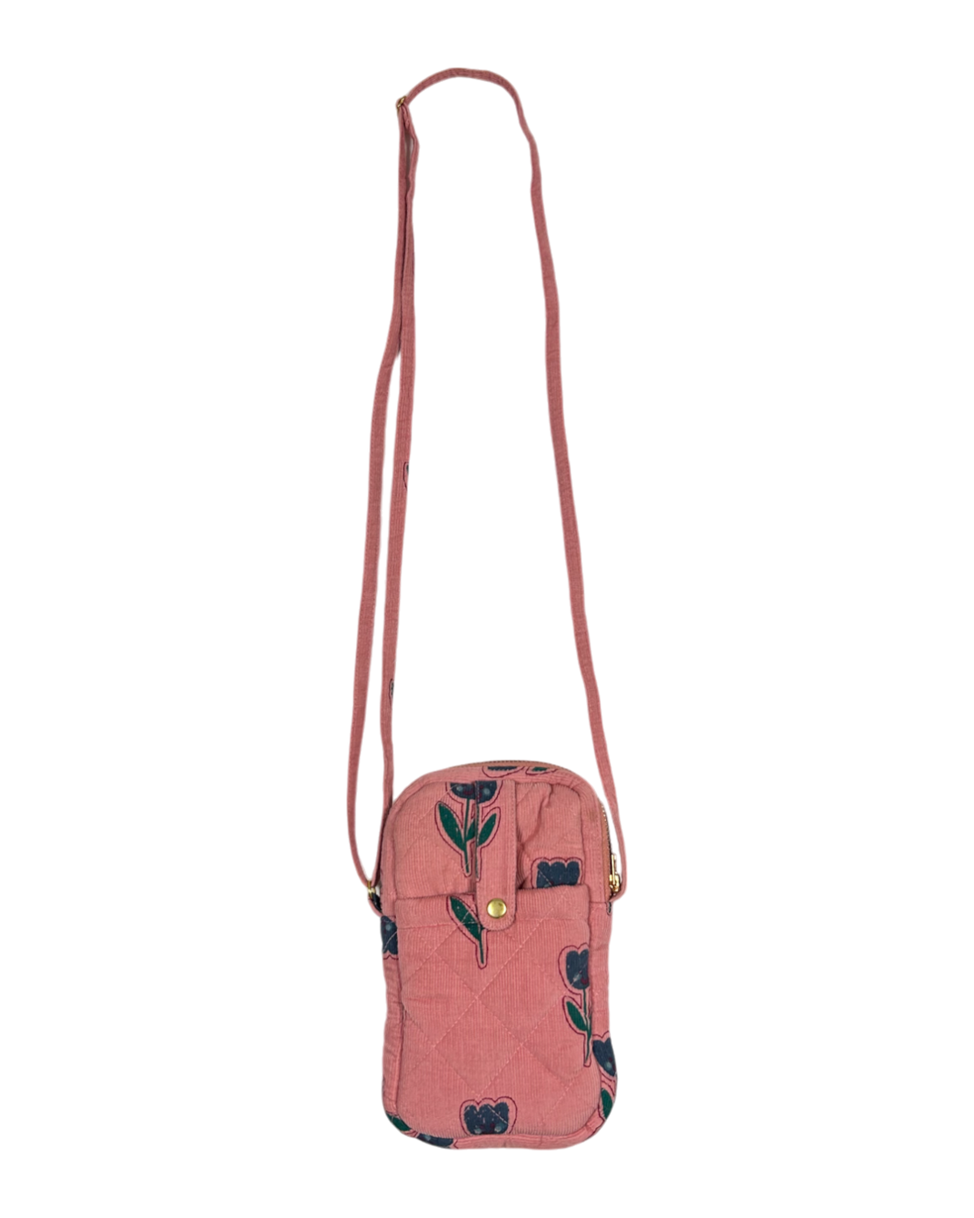 Pochette téléphone velours tulipe blush