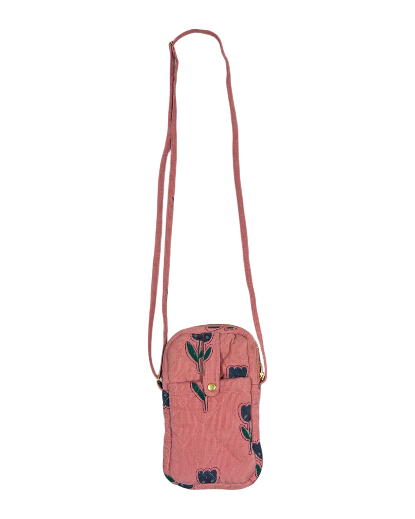 Pochette téléphone velours tulipe blush