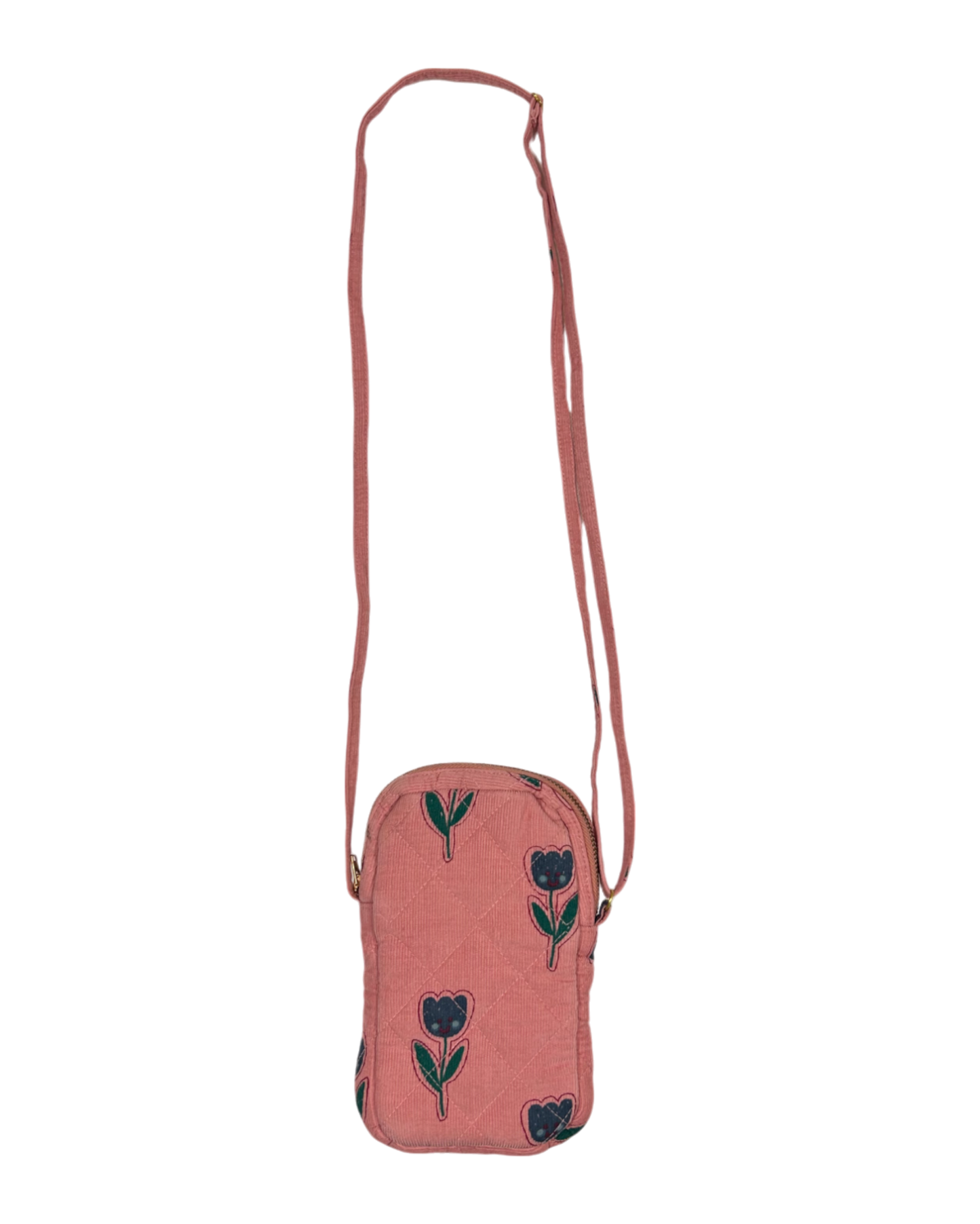 Pochette téléphone velours tulipe blush