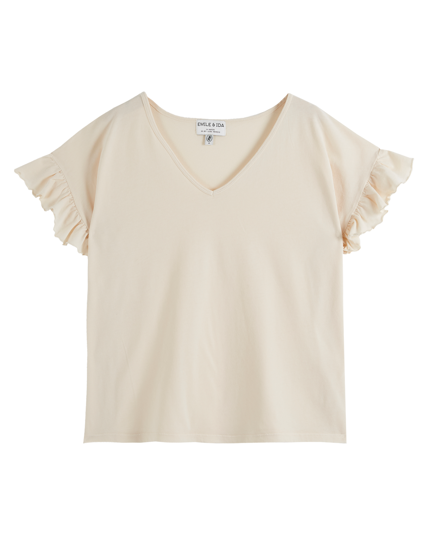 T-shirt coton bio blanc cassé