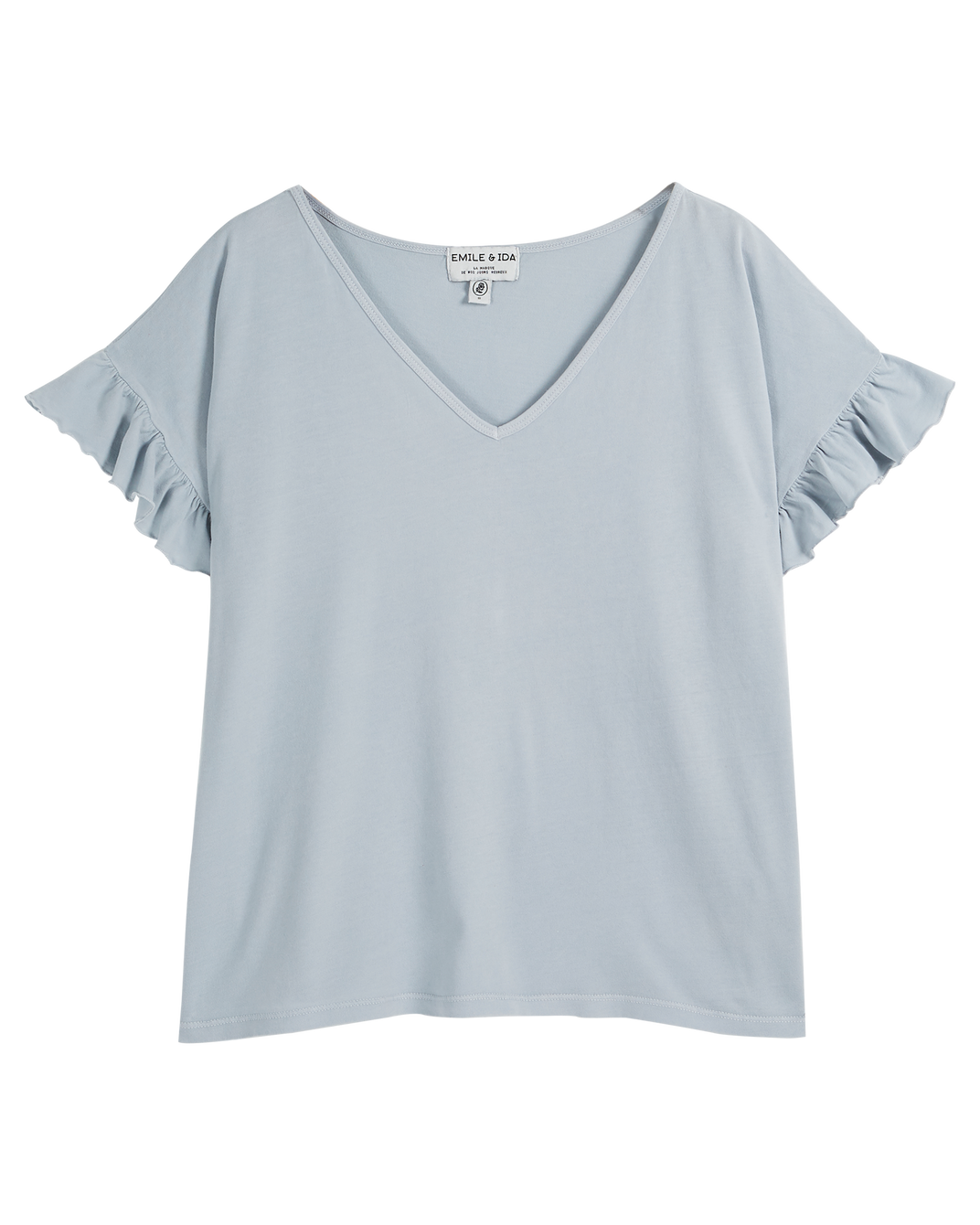 T-shirt coton bio bleu pâle