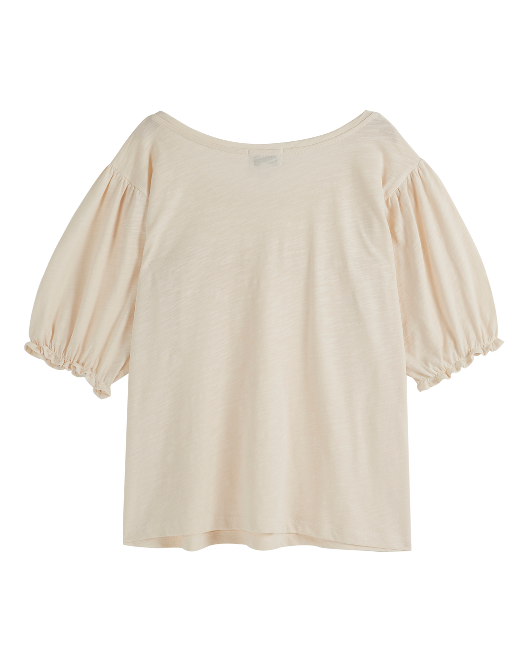 T-shirt coton bio flammé crème