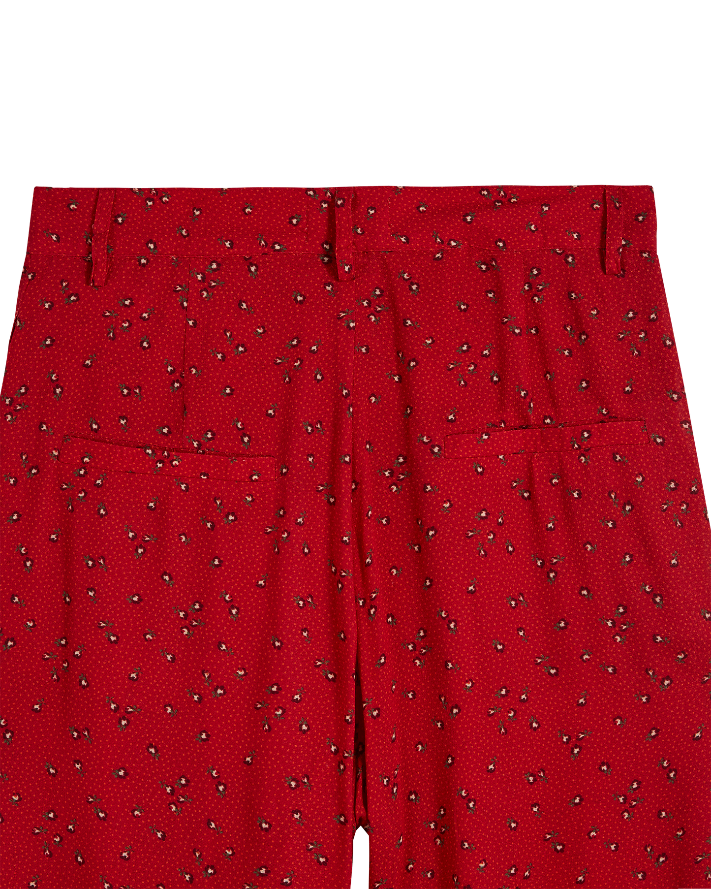 Pantalon palazzo à fleurs rouge
