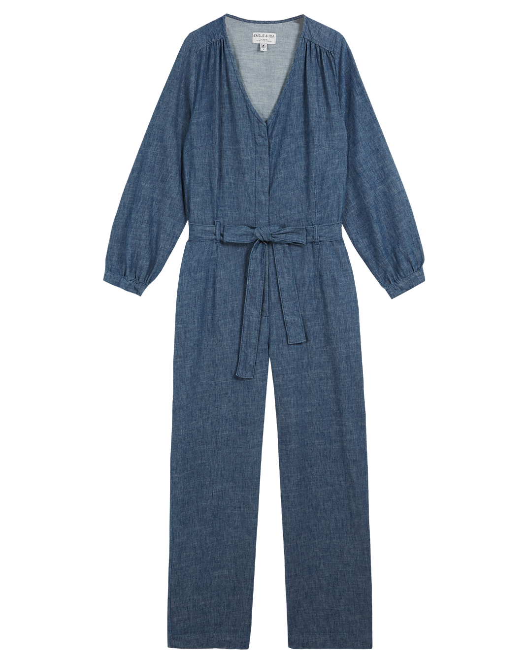 Combinaison coton et lin bleu indigo