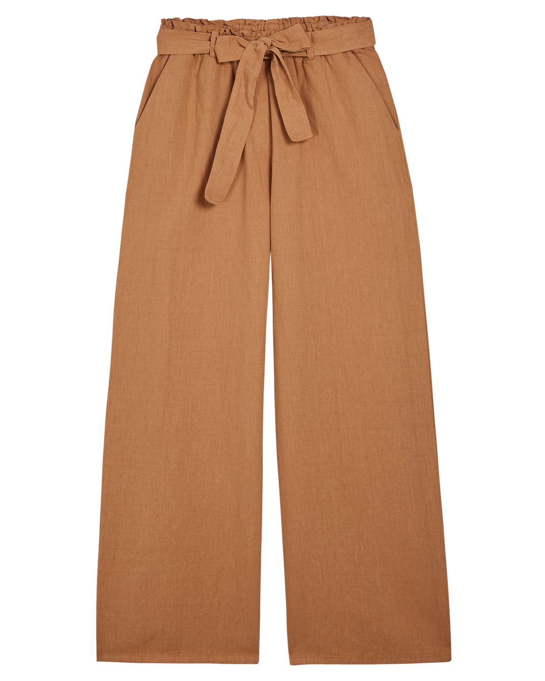 Pantalon - noué lin et coton miel