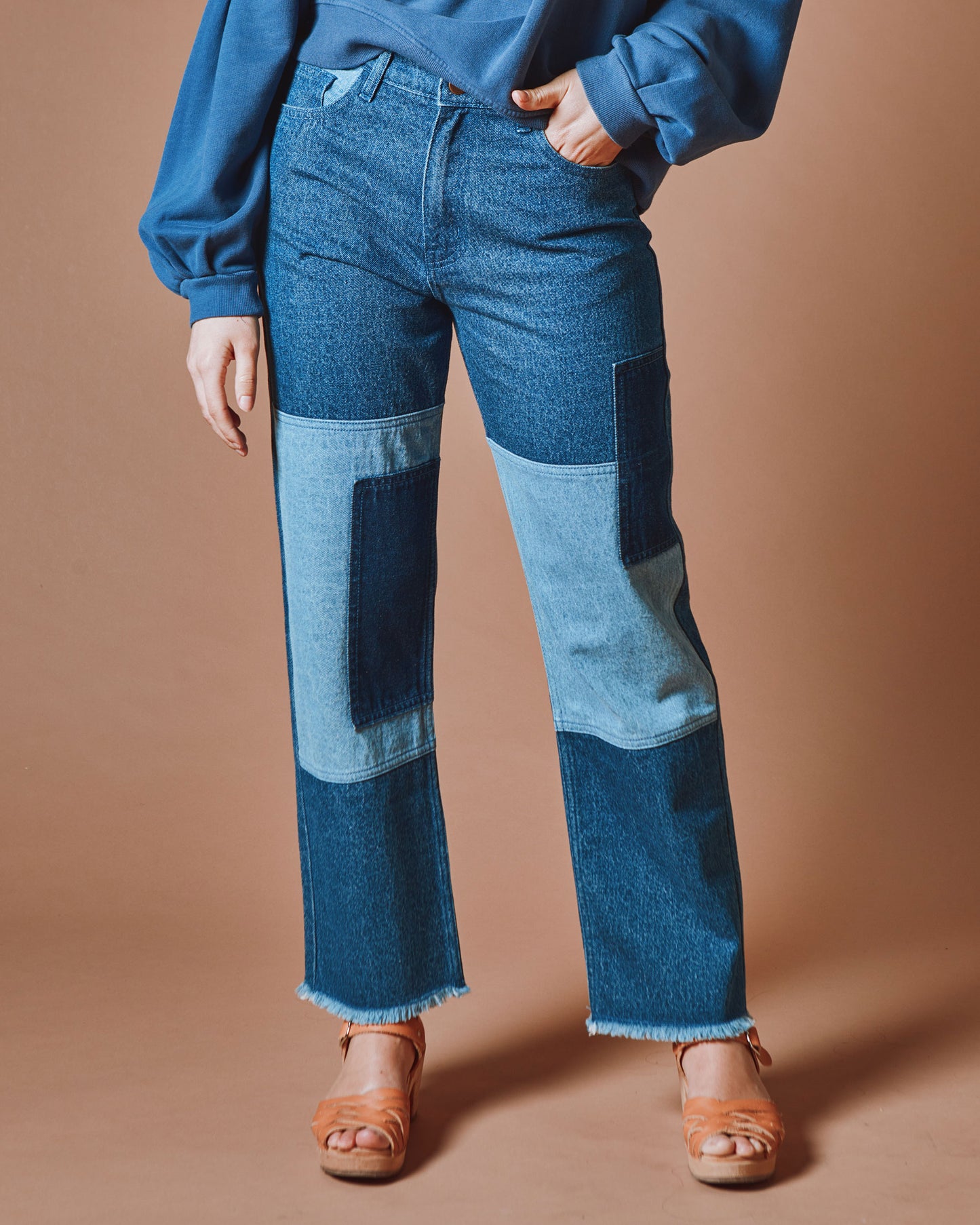 Jean - Patchwork bleu