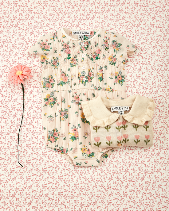 emile et ida Combibloomer smocké printemps rose