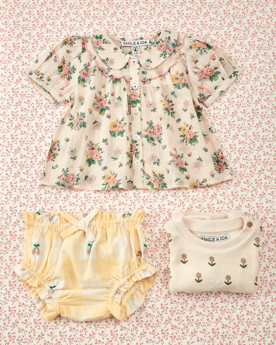 Pink spring scalloped blouse
