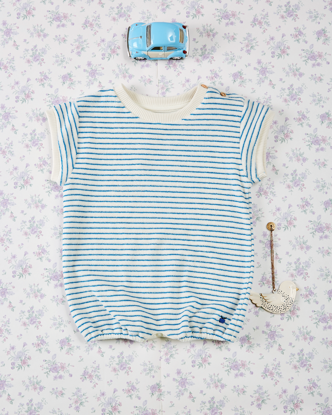 Azure striped terry combi-bloomer