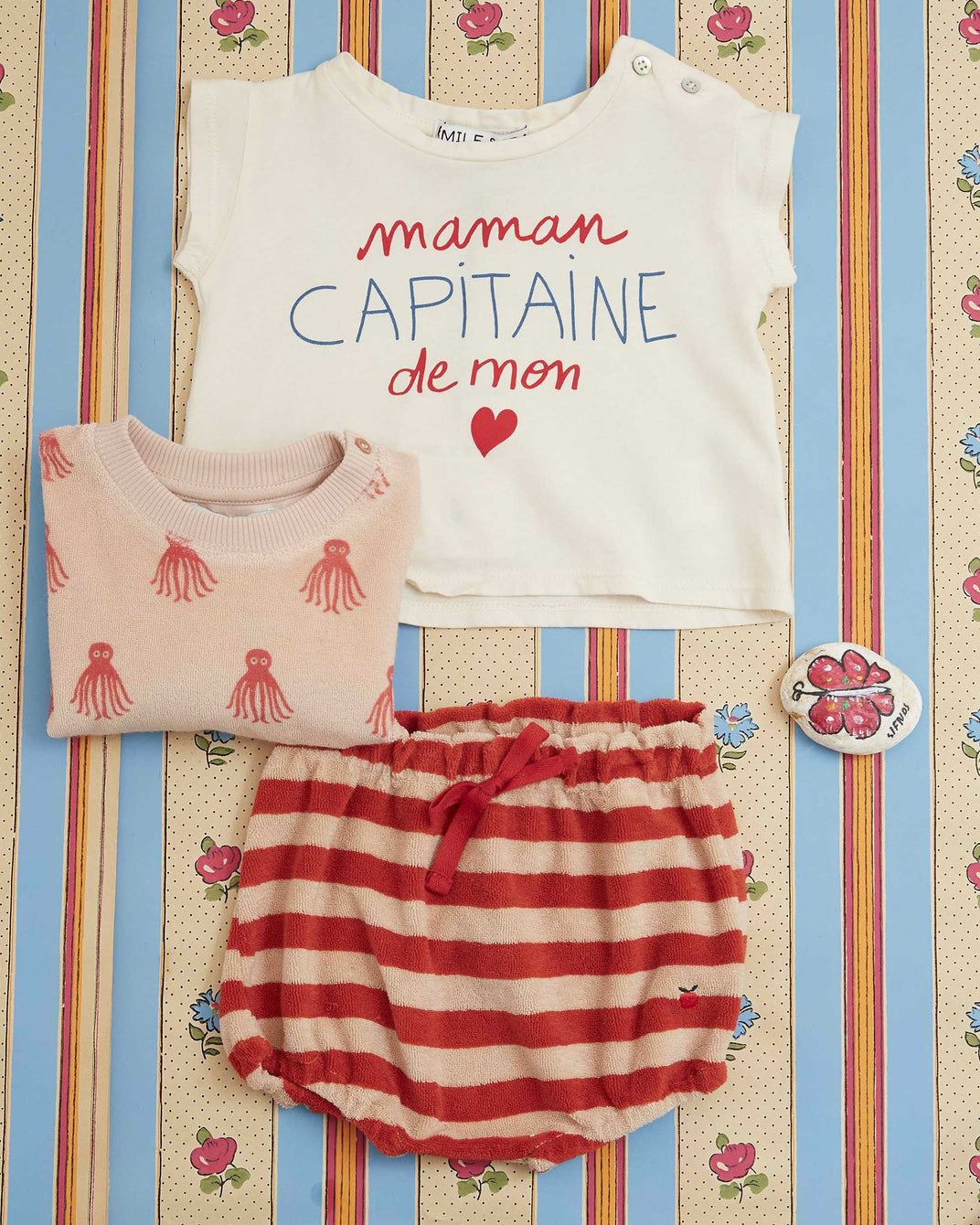 Red striped terry bloomers