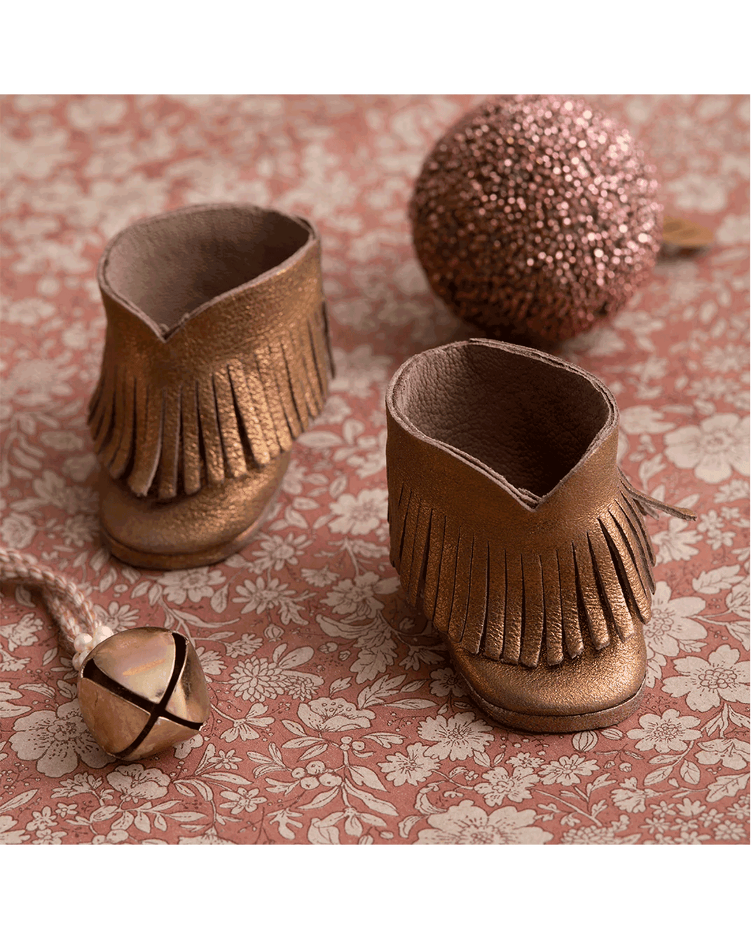 boots en cuir dore - minikane
