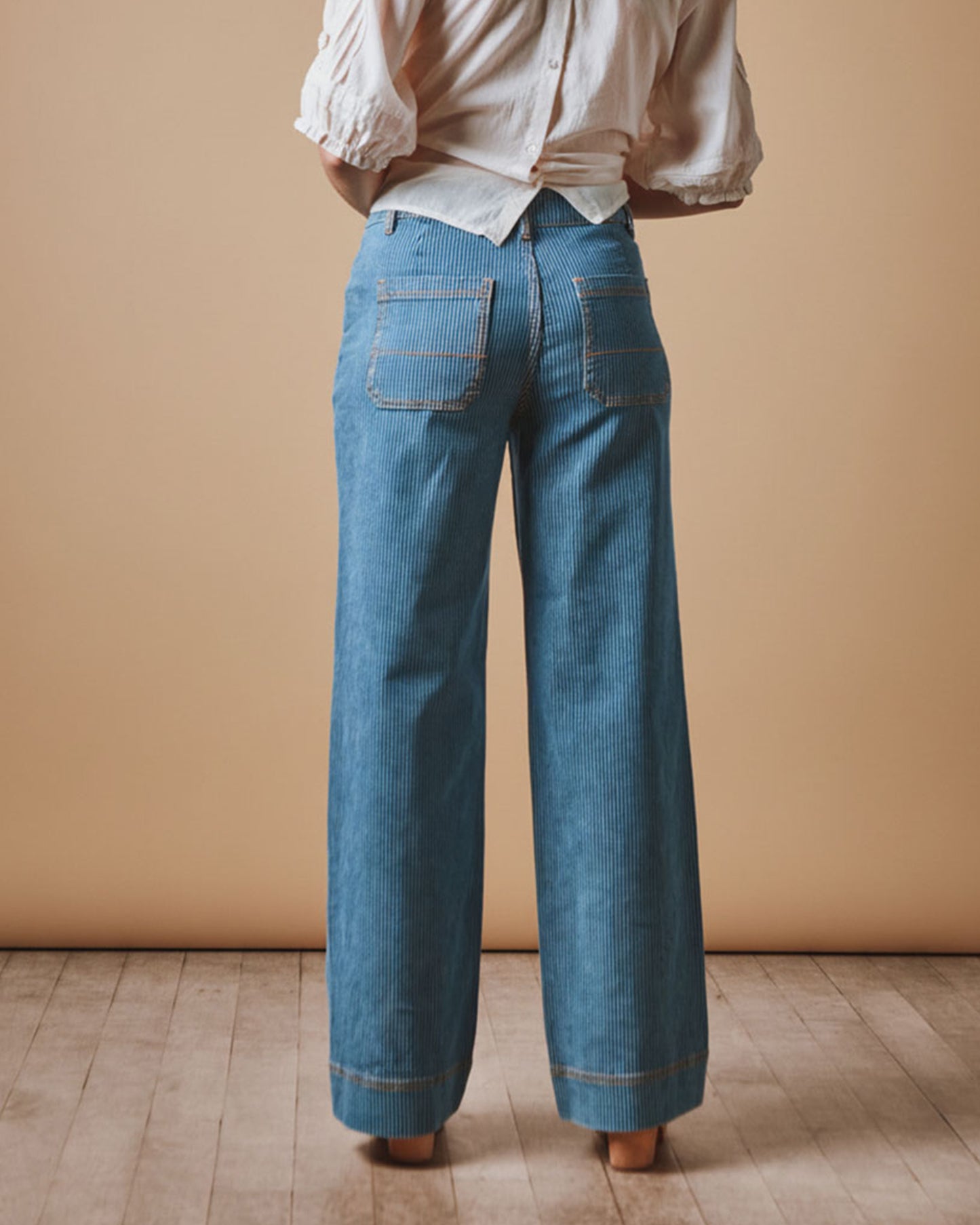 Pantalon - Rayé bleu et blanc