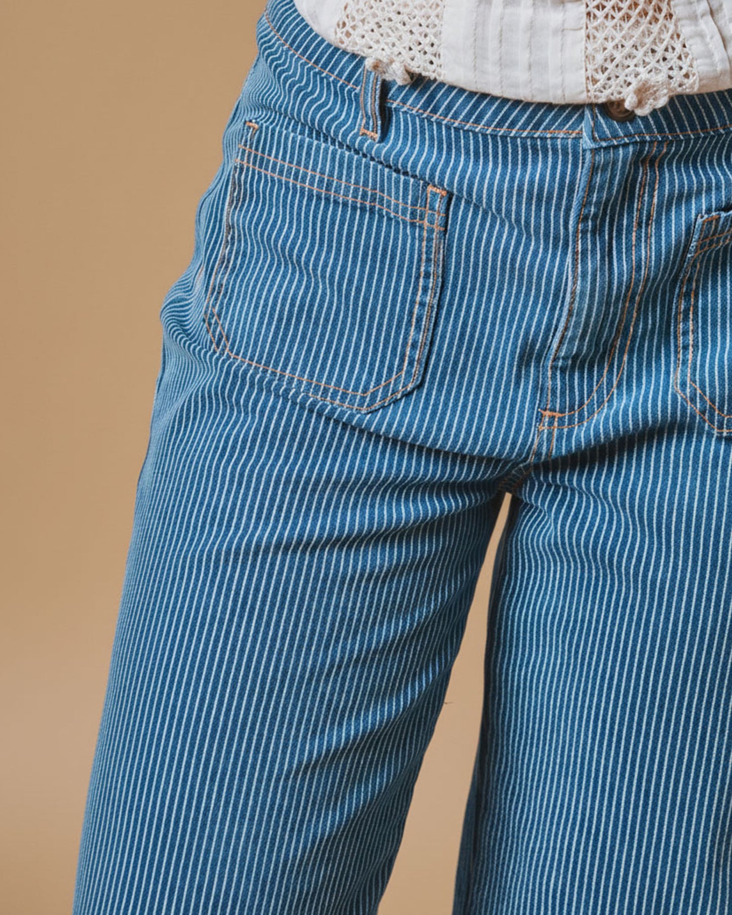 Pantalon - Rayé bleu et blanc