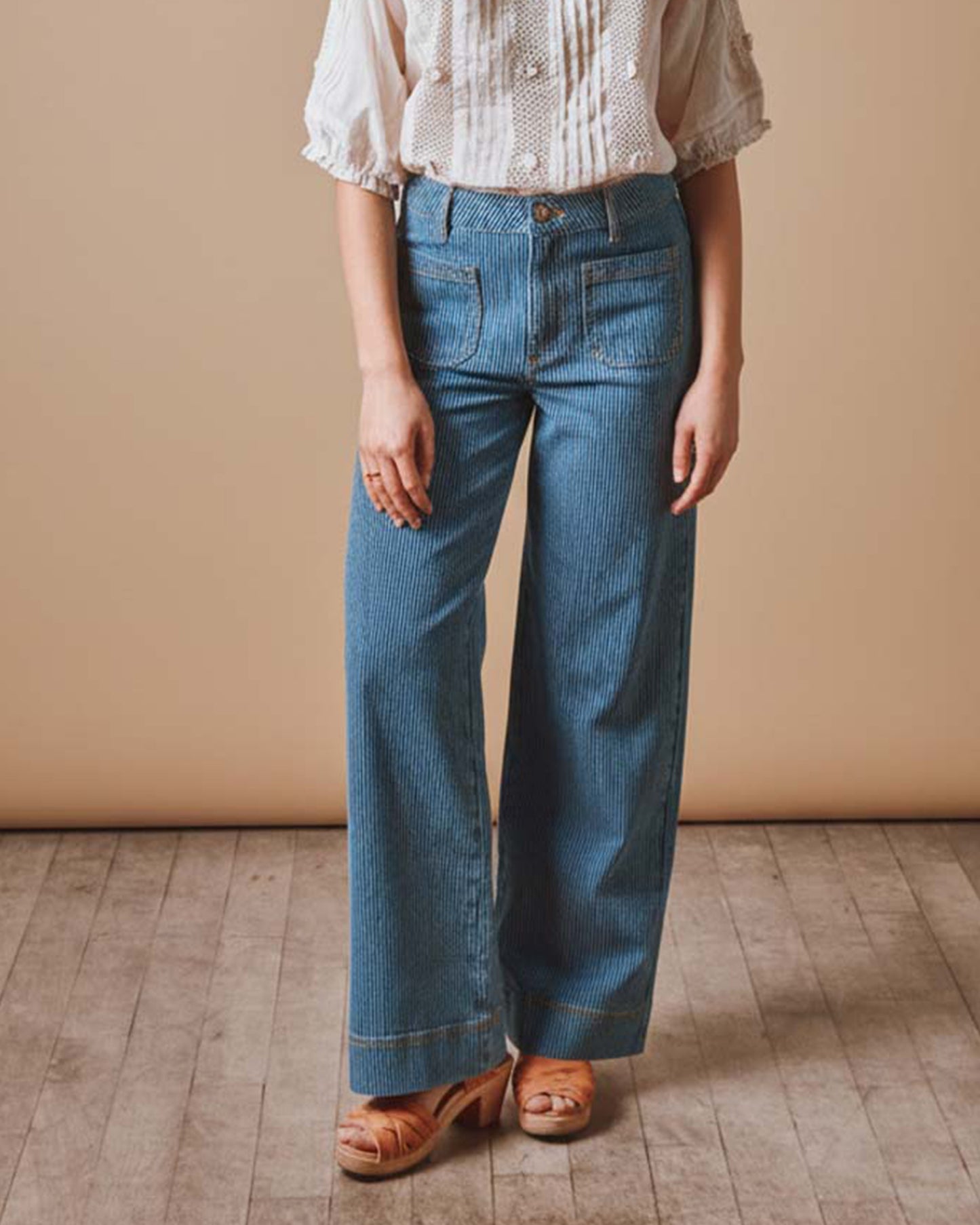 Pantalon - Rayé bleu et blanc