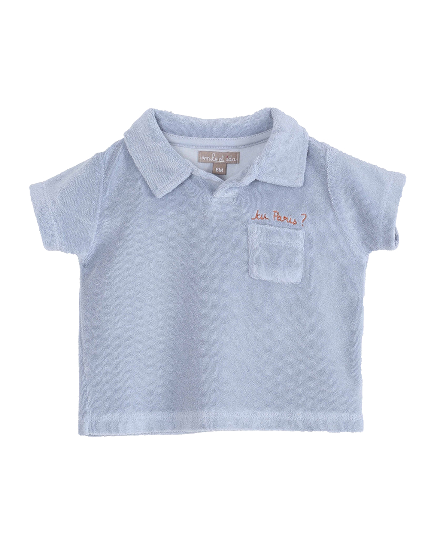 Polo éponge Tu paris ? bleu