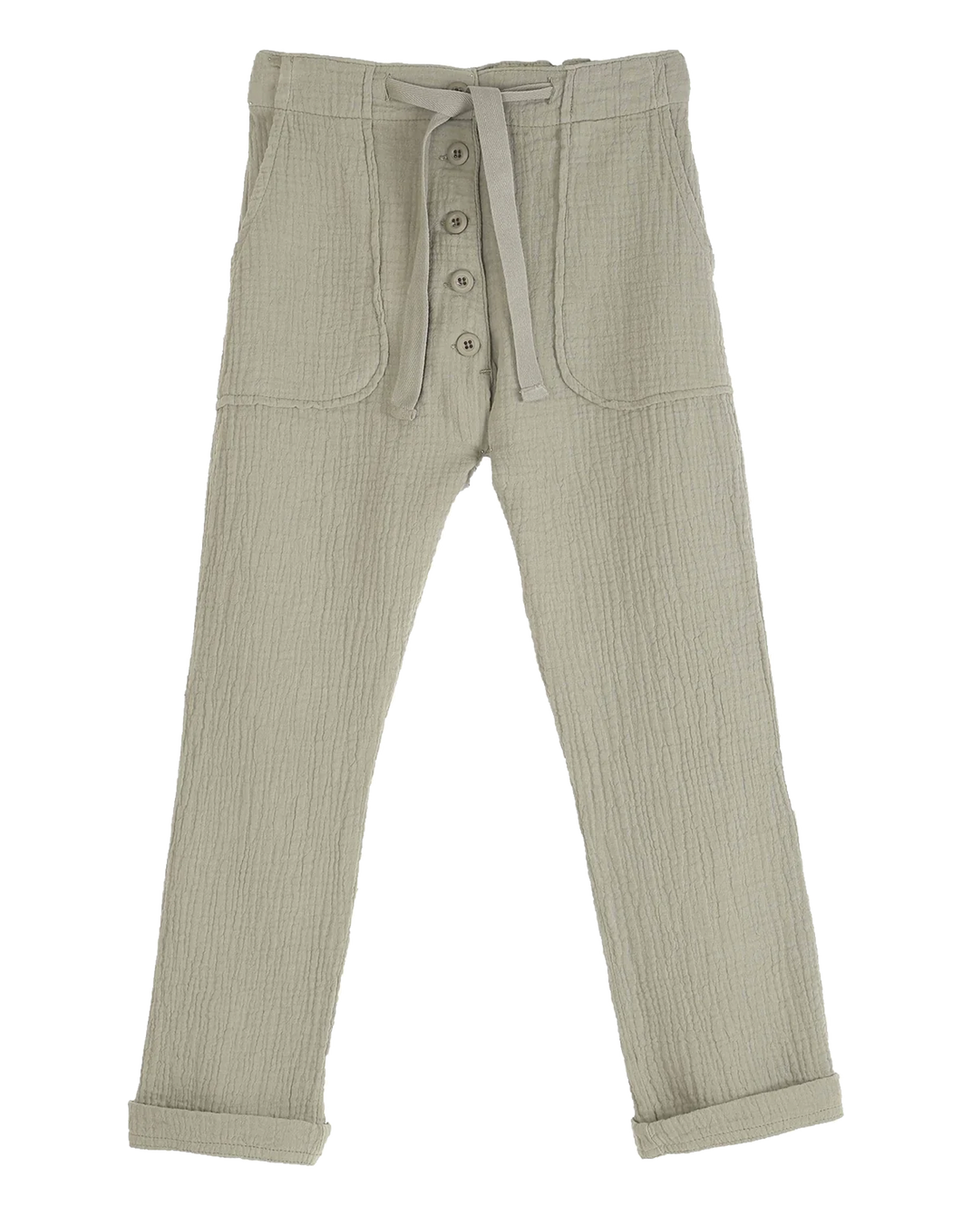 Pantalon double gaze de coton sauge