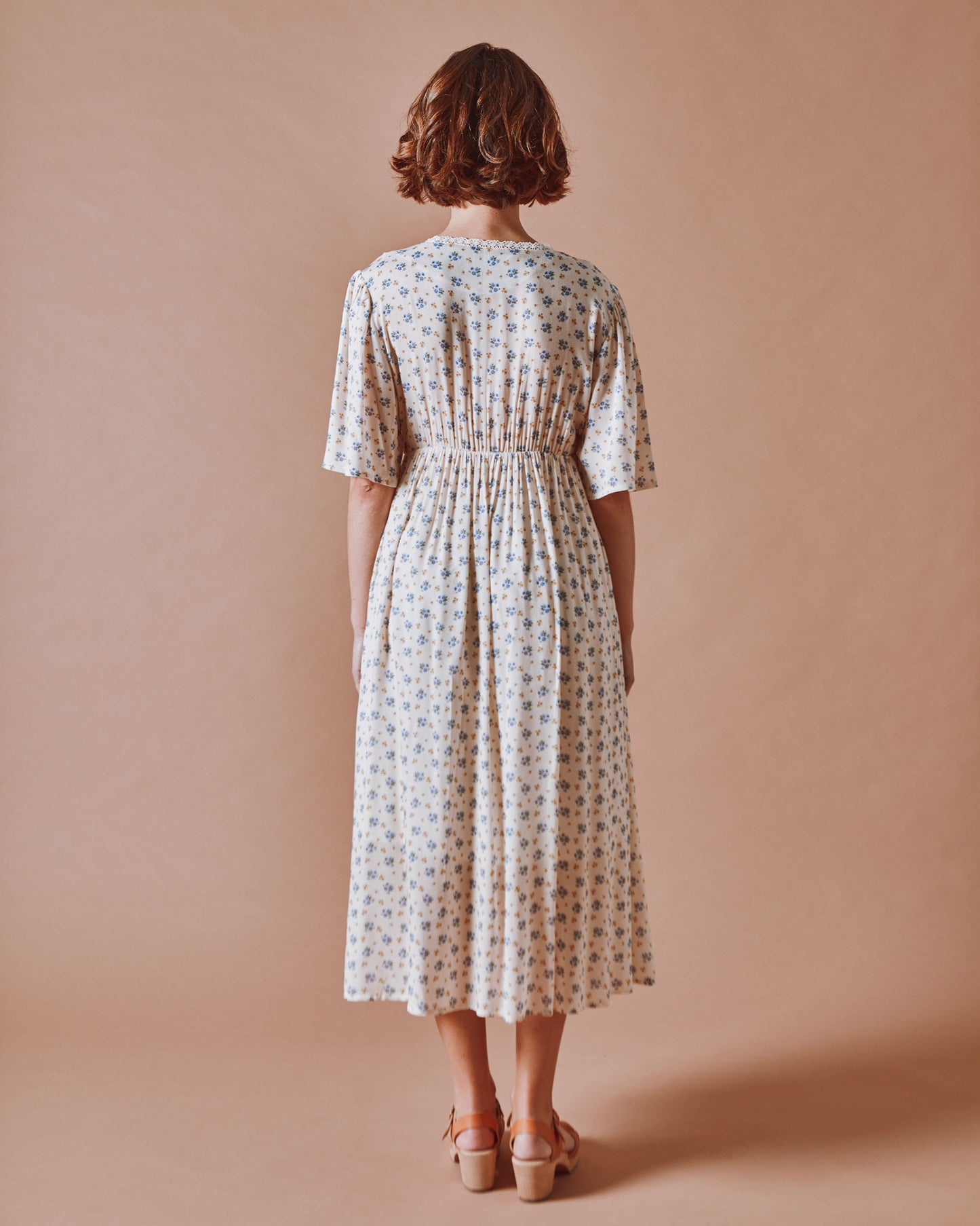 Robe longue - Fleuri bleuet