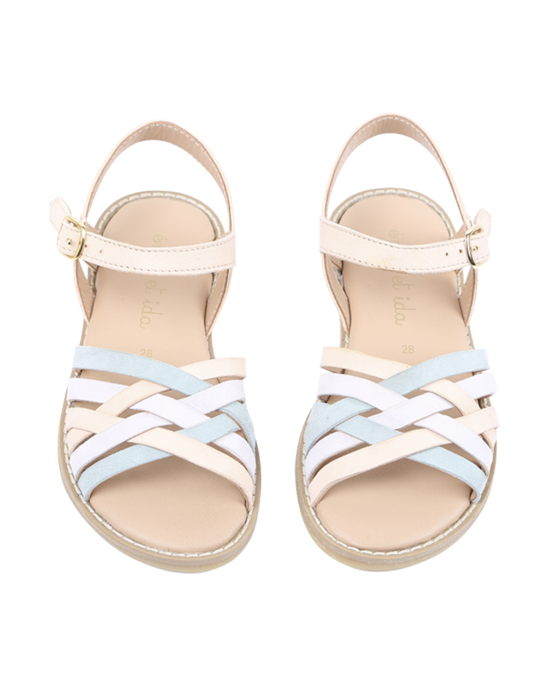 Sandales - cuir tresses multico