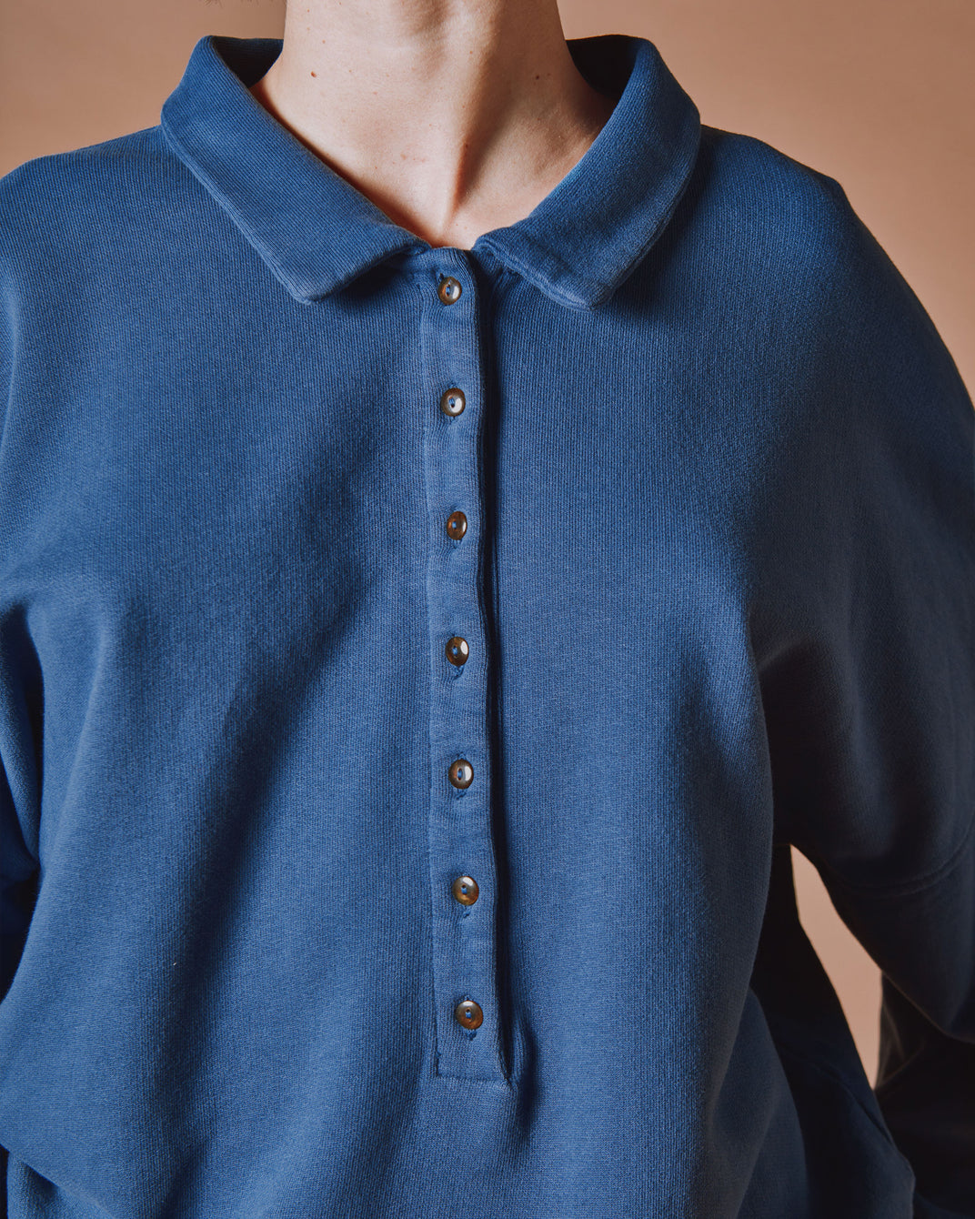 Sweat - Boutonné marine