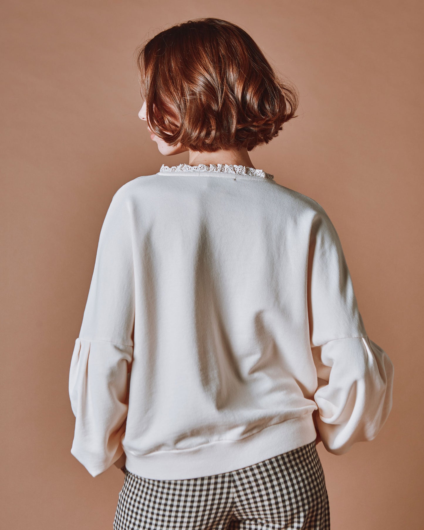 Sweat - Broderie anglaise crème