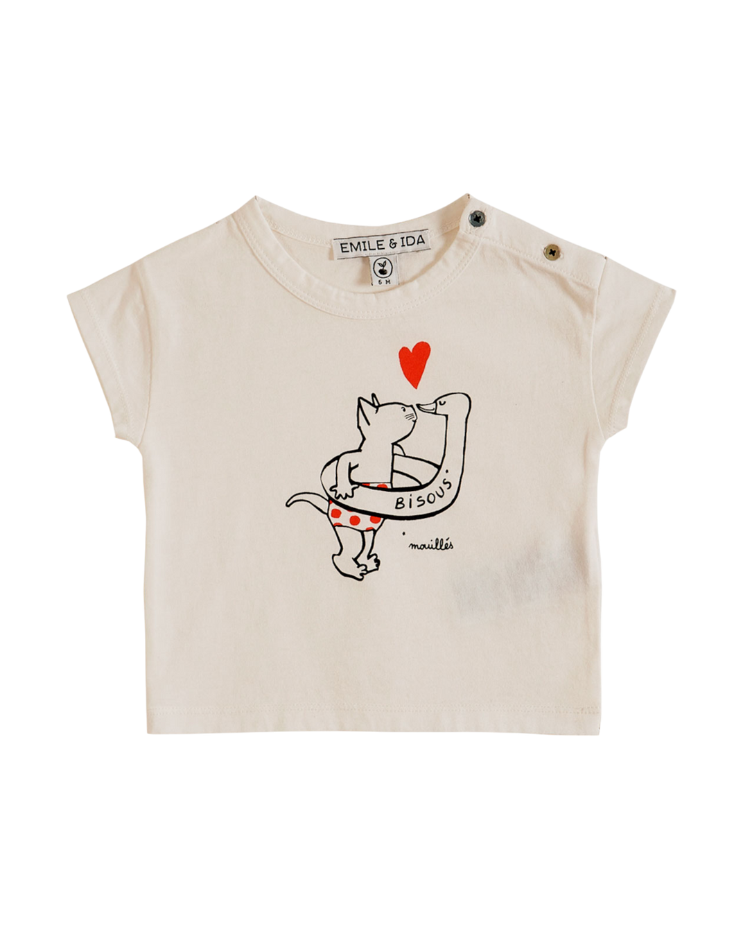 White cotton cat print t-shirt