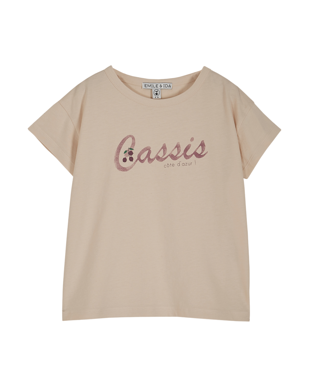 T-shirt - Coton cassis crème