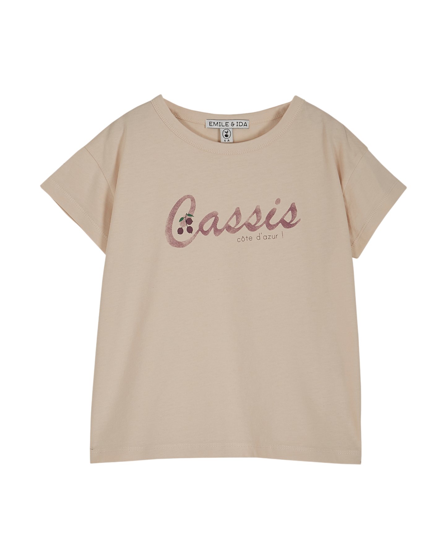T-shirt - Coton cassis crème
