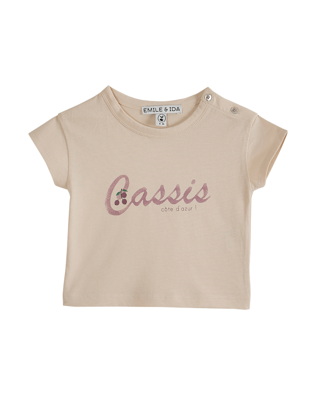 T-shirt - Coton cassis crème