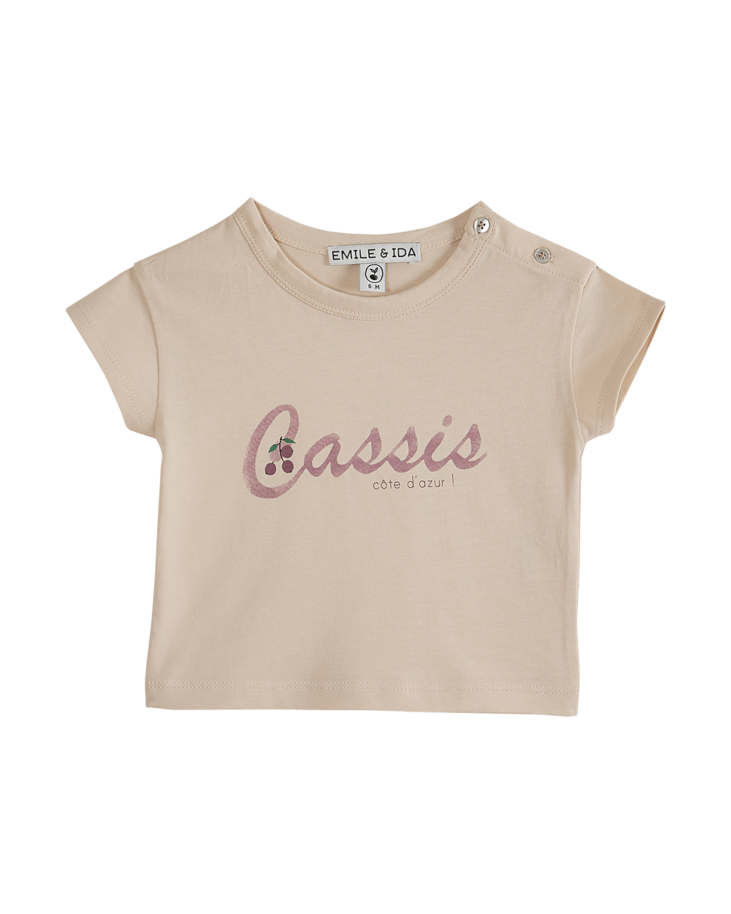 T-shirt - Coton cassis crème